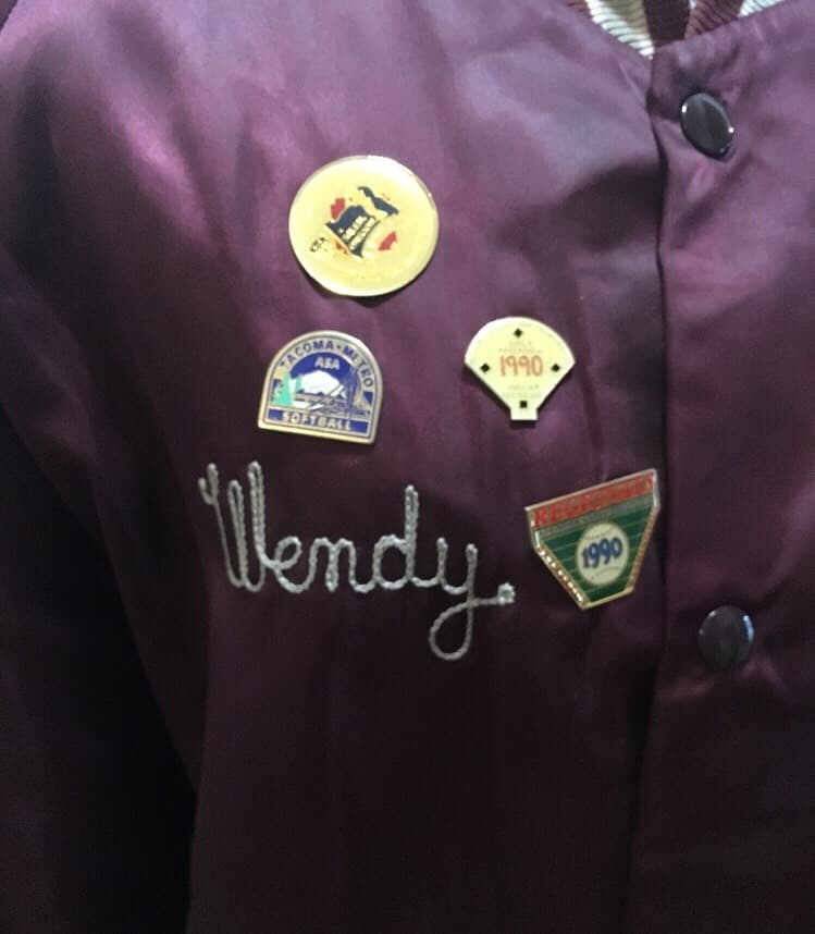 Softball Dugout Jacket Maroon Wendy Patches Pins Thermal Services Thunderbird XL 2