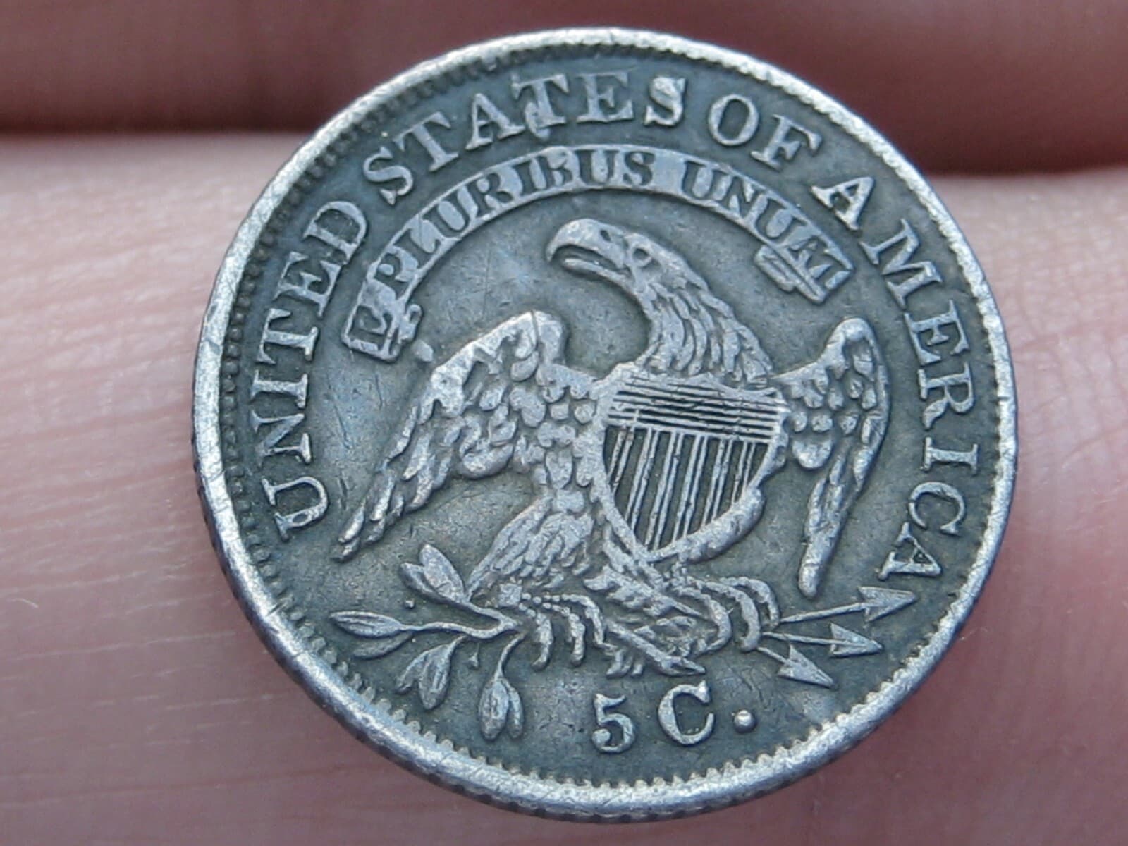 1835 Silver Capped Bust Half Dime, Small Date, Small 5C, VF/XF Details
