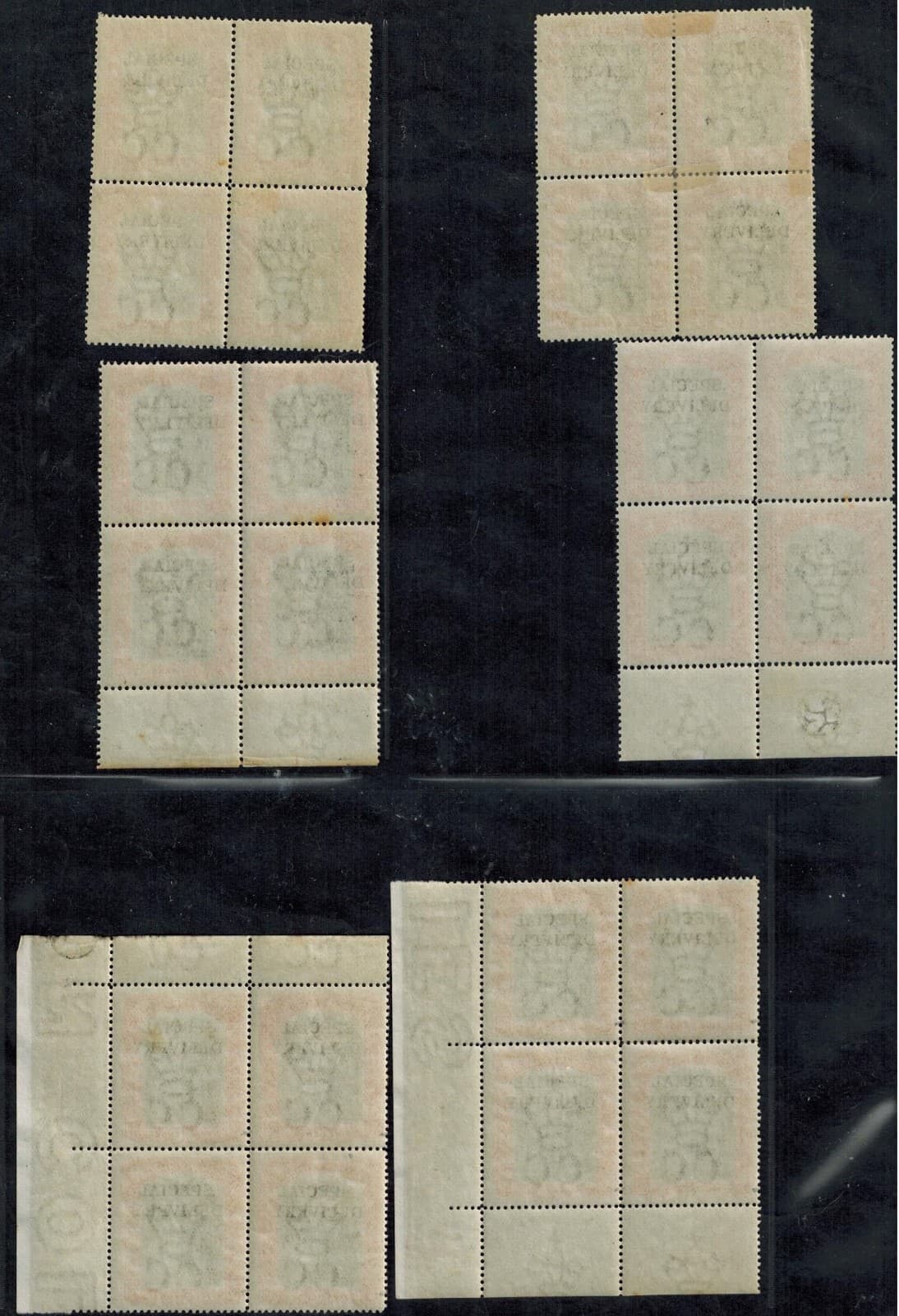 Bahamas Special Delivery 1917 6 Blocks of 4 SG S1 5d Orange 2nd Printing MNH GEM 2