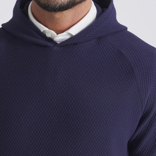 New Puma Boulder 2.0 Golf Hoodie Houndstooth Deep Navy 3