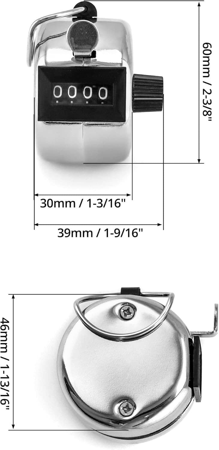 QWORK Metal Tally Counters Four-Digit Hand Counter, 3 Pcs Digital Counting...  6