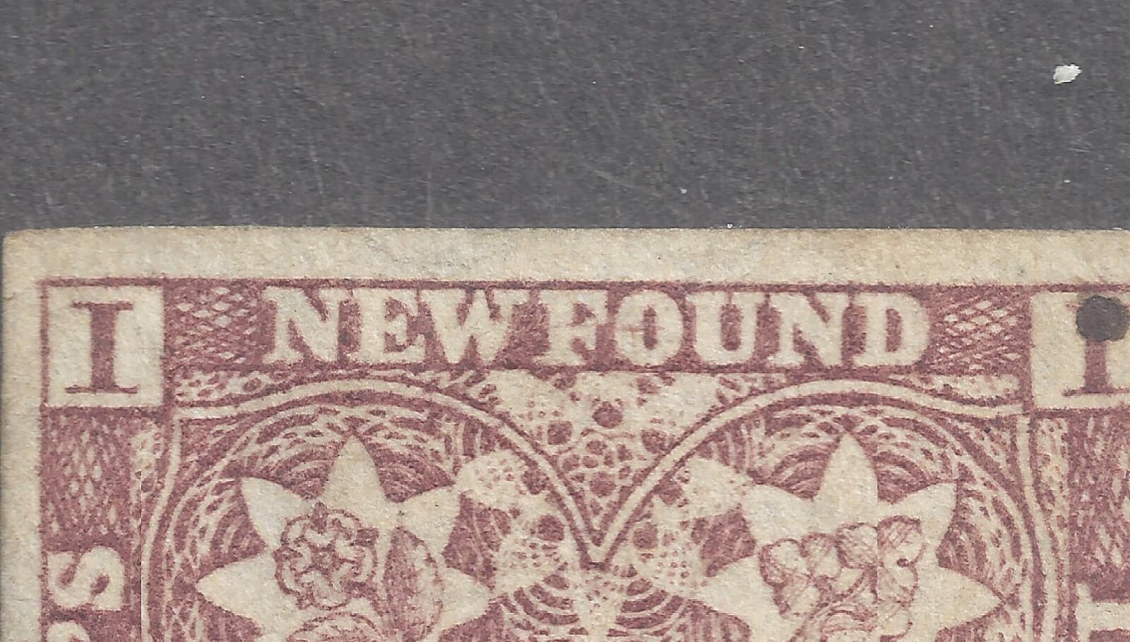 CANADA NEWFOUNDLAND # 1i MINT UN REENTRY 1d BROWN VIOLET HERALDIC FLOW.  BS30432 2
