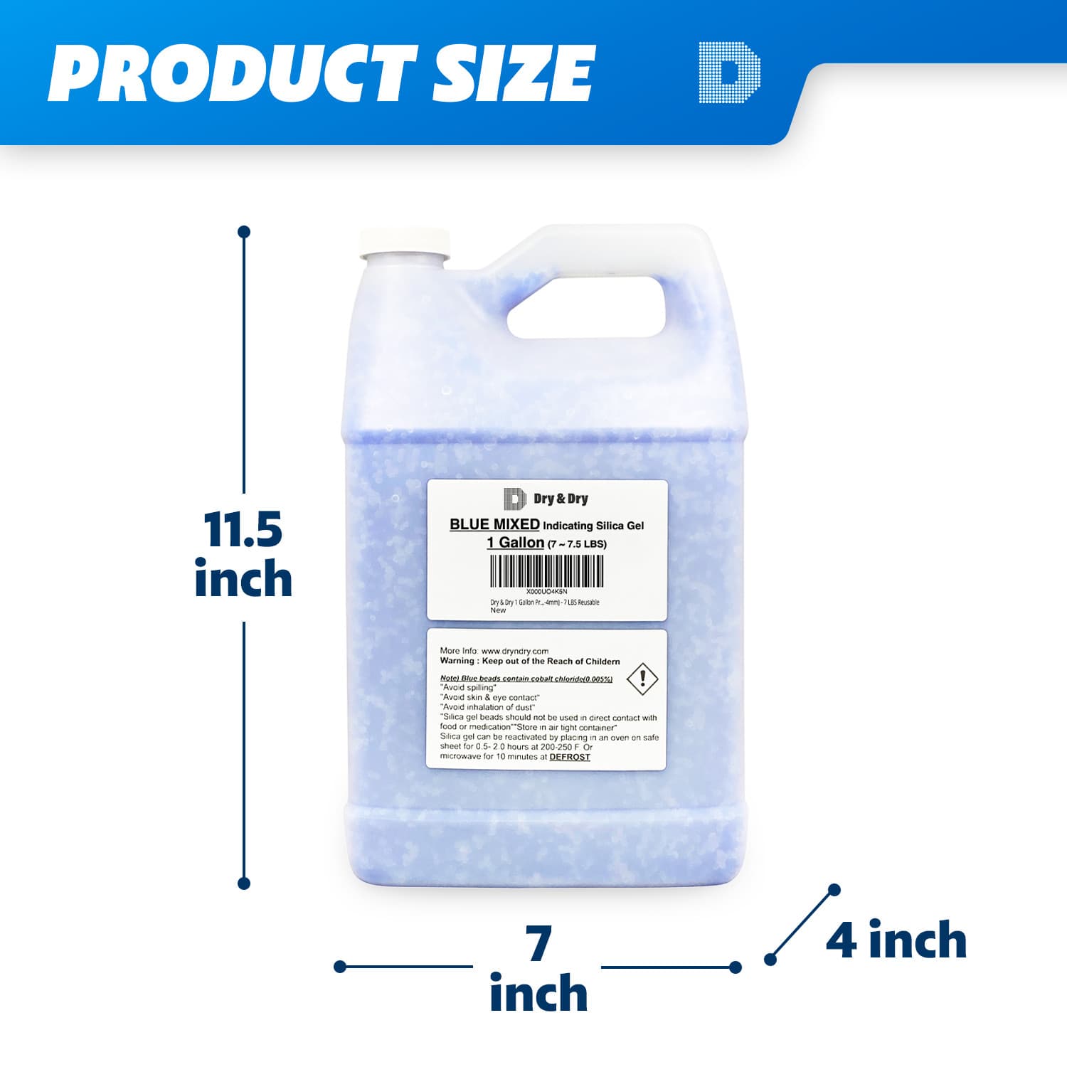 2 Gallon (14 LBS) "Dry & Dry" High Quality Mixed Silica Gel Desiccant Beads  5