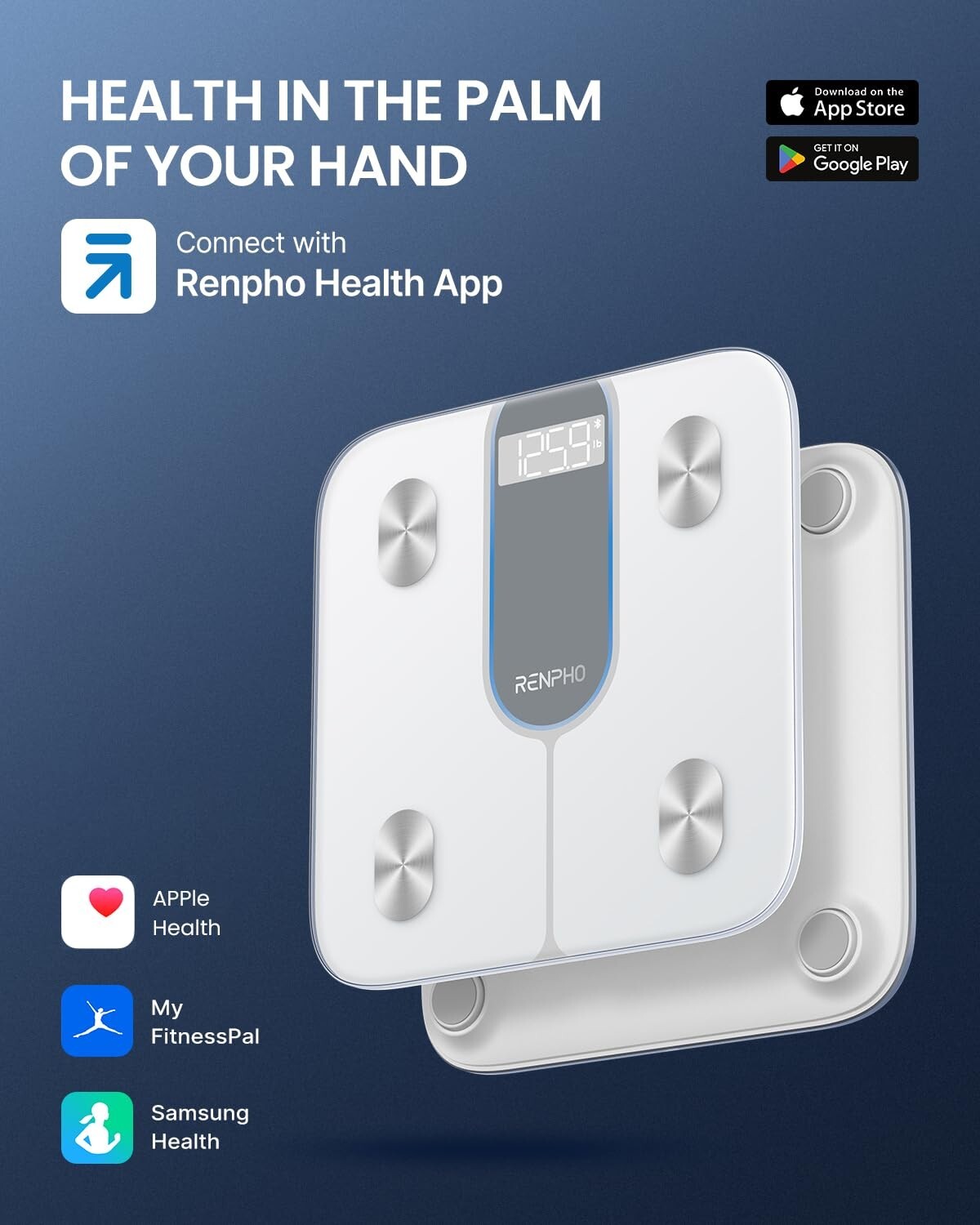 RENPHO Smart Scale for Body Weight Bathroom Scale w/ App 440lb Mother's day Gift 5