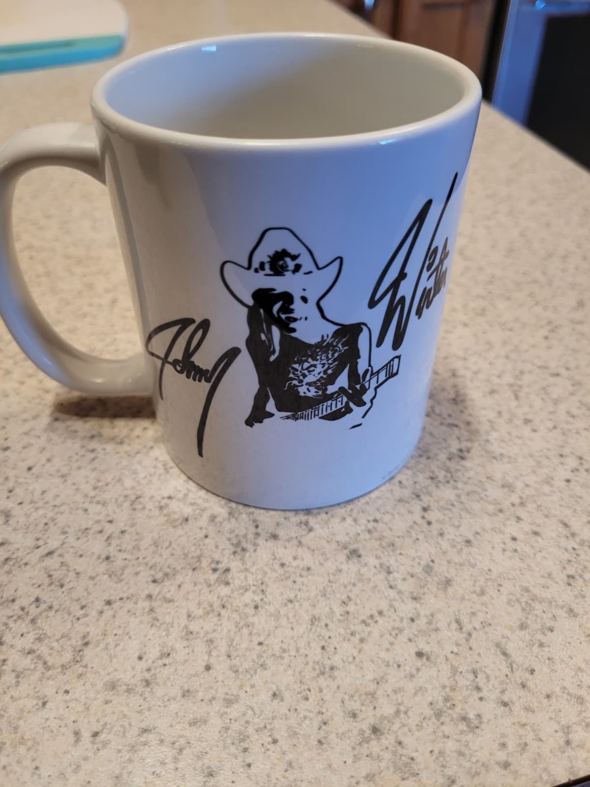 Johnny Winter Mug  Caricature Signature New never used 2