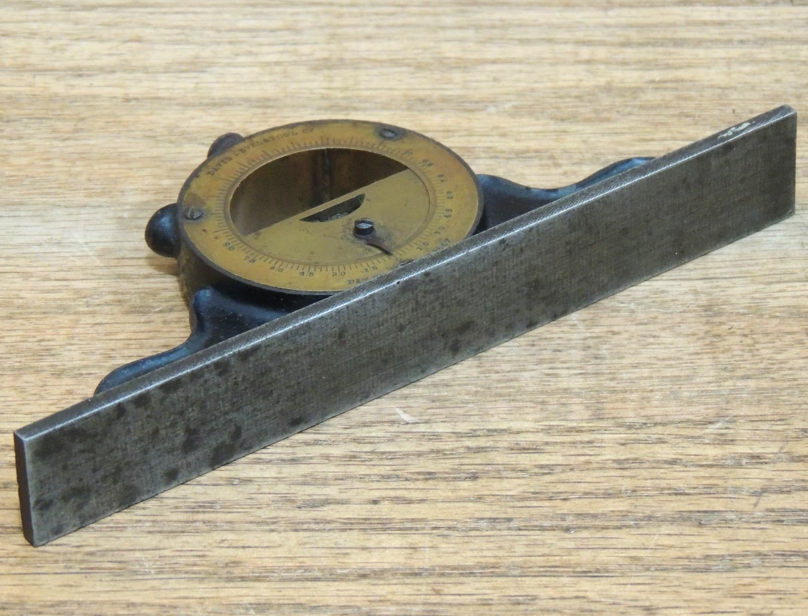 1867 PATENT 6” DAVIS LEVEL & TOOL Co. MANTLE CLOCK INCLINOMETER LEVEL-ANTIQUE 4