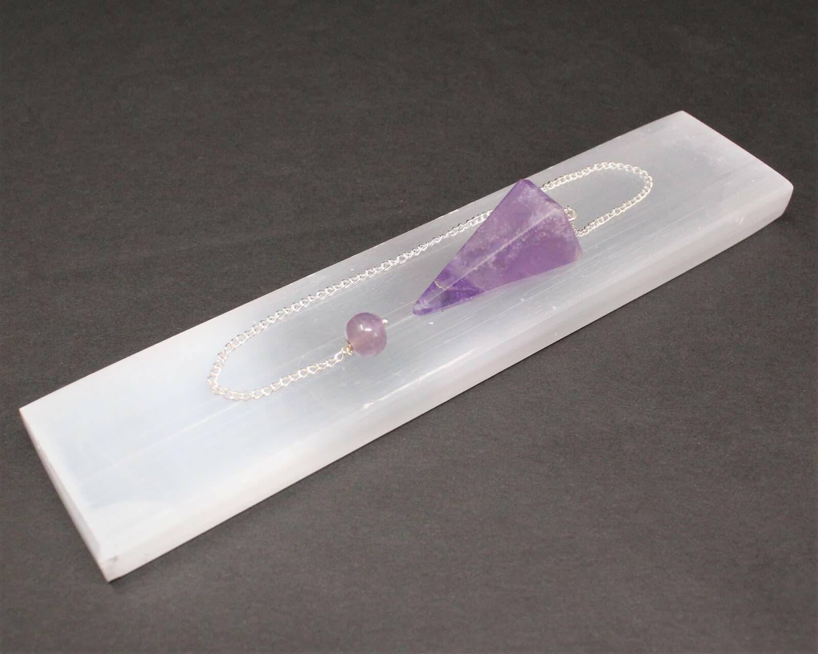 Amethyst Faceted Pendulum with Chain (Natural Crystal Reiki) 4
