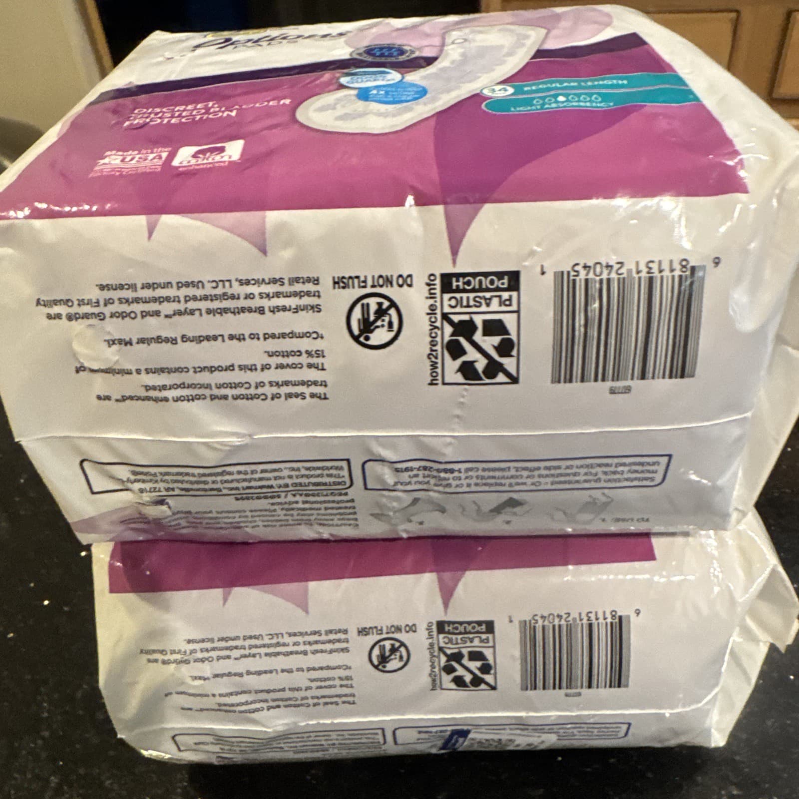 Equate Options Women's Moderate-Regular Incontinence Pads, 2X34ct= 68 Count 5