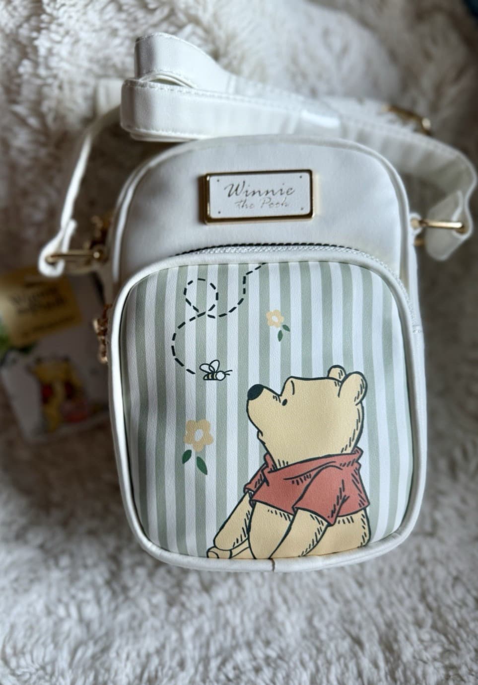 New Disney Winnie The Pooh Faux Leather Crossbody Bag Cell Phone Holder Primark