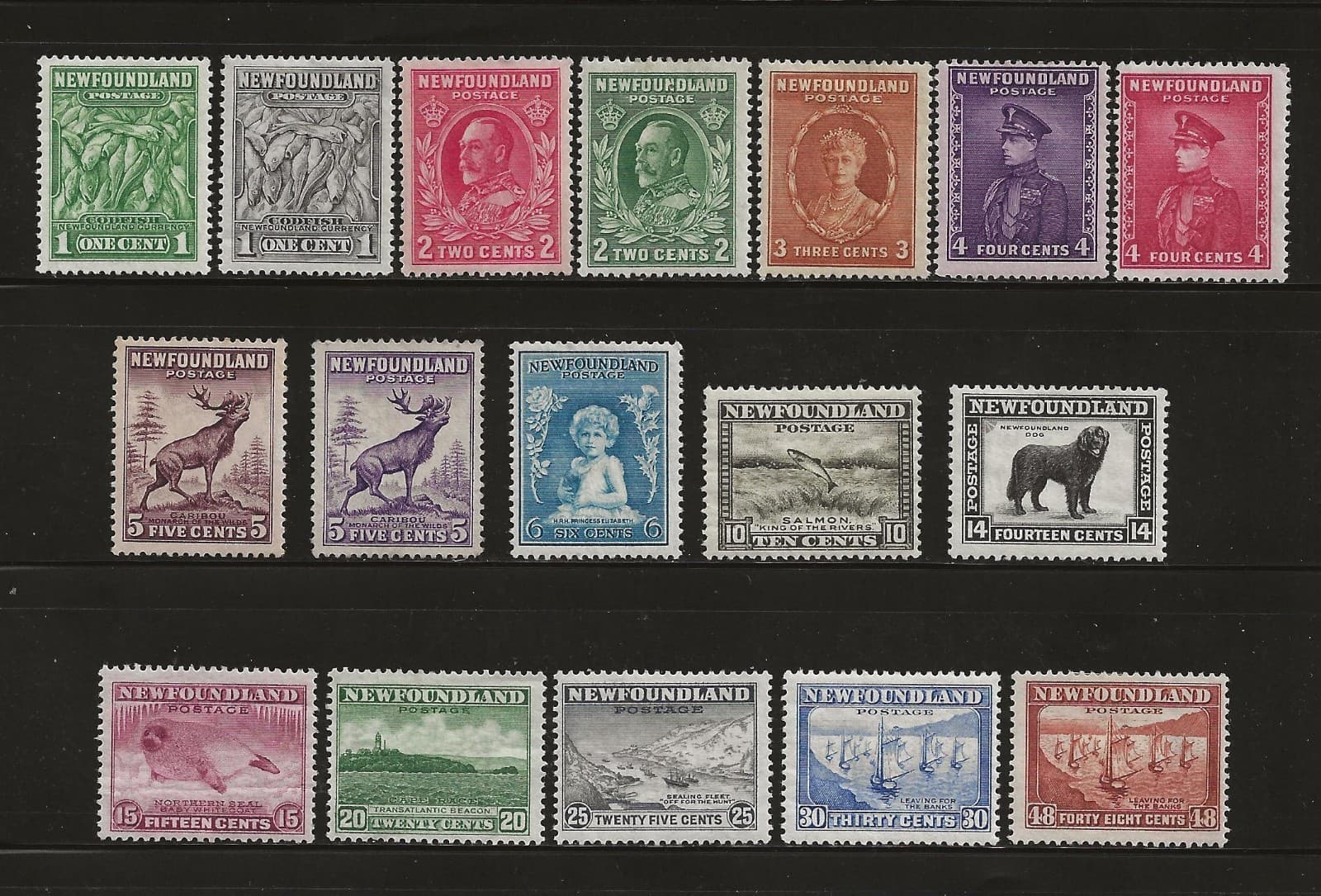 NEWFOUNDLAND #183-199 MH - set of 17