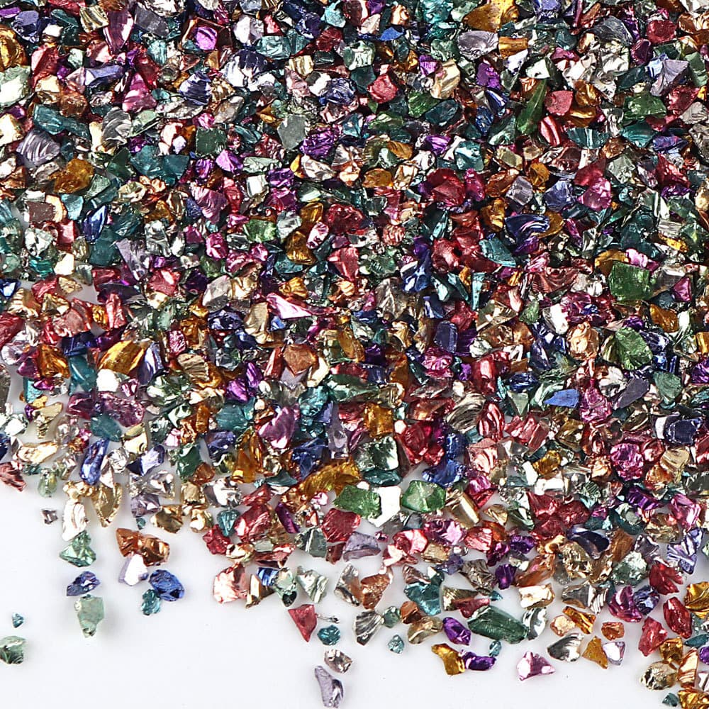 40g Crushed Glass Chips 1-2mm Irregular Chunky Glitter Glass Lawn Multicolor 2