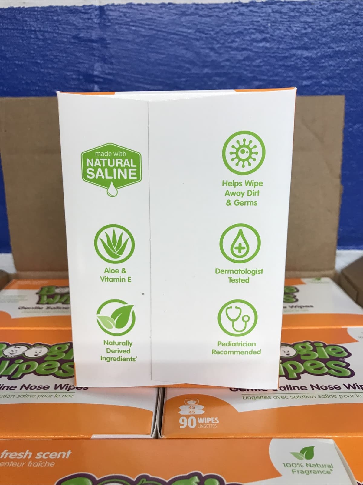 Boogie Wipes Saline Nose Wipes Fresh Scent 90 Count Box Lot Of 6 New Sealed 5