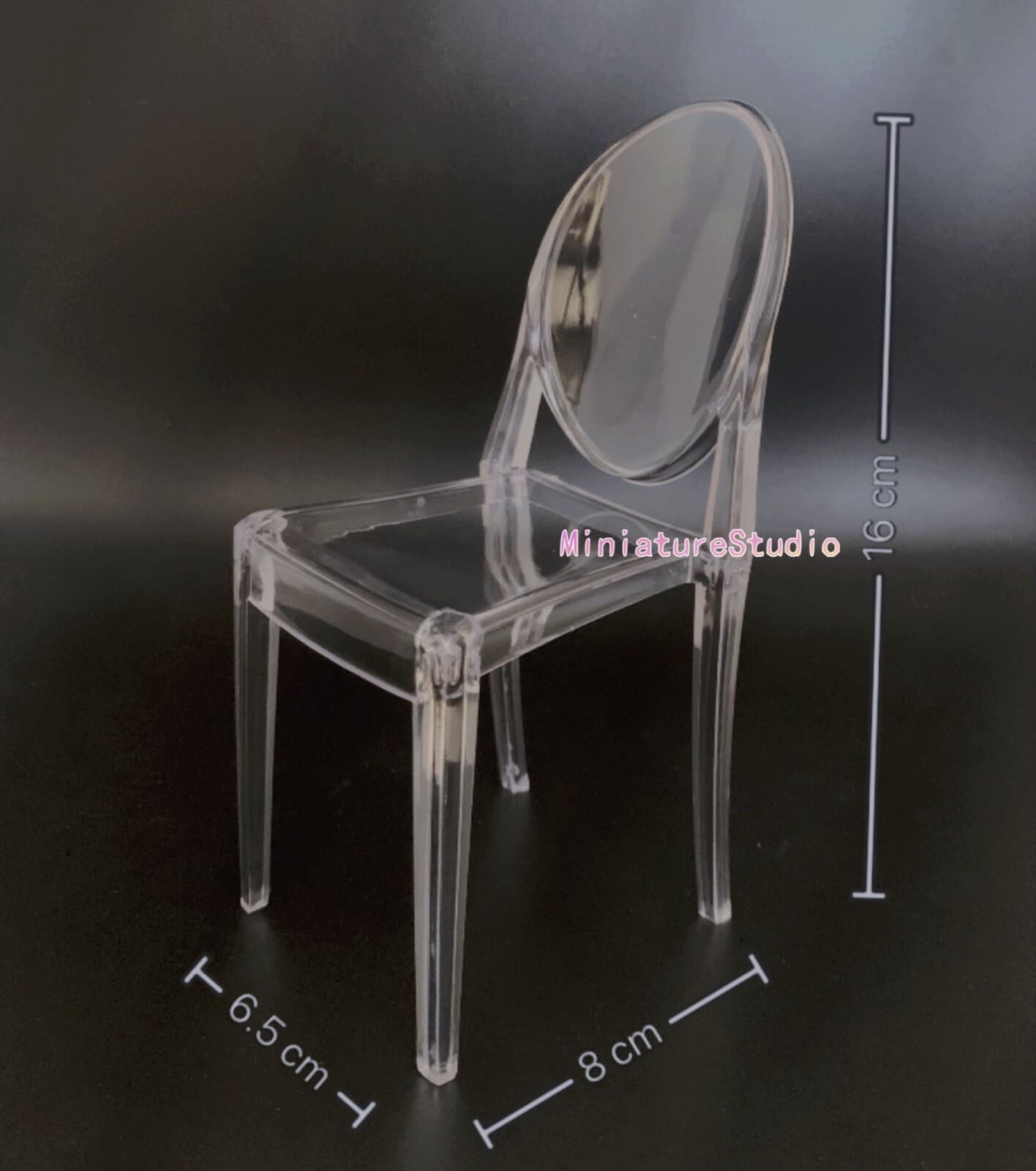 1PC Dollhouse Miniature Furniture 1/6 White Ghost Chair For Doll Action Figure 2