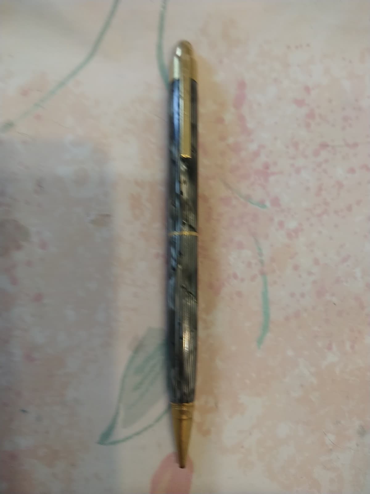 Eversharp Moire Striated Grey Resin Gold Filled Trim Pencil USA Made 2