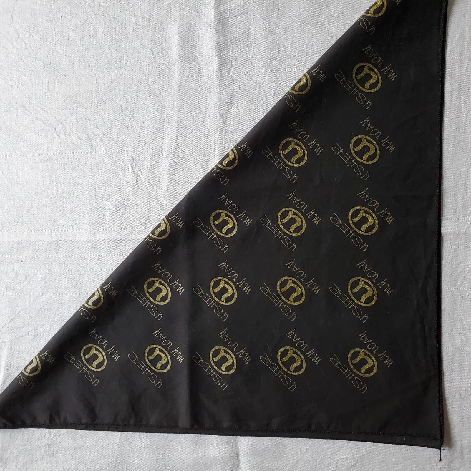 Usher Merch My Way Bandana Smoky Black Gold Glitter Logo Print 20"x20" Rare 4