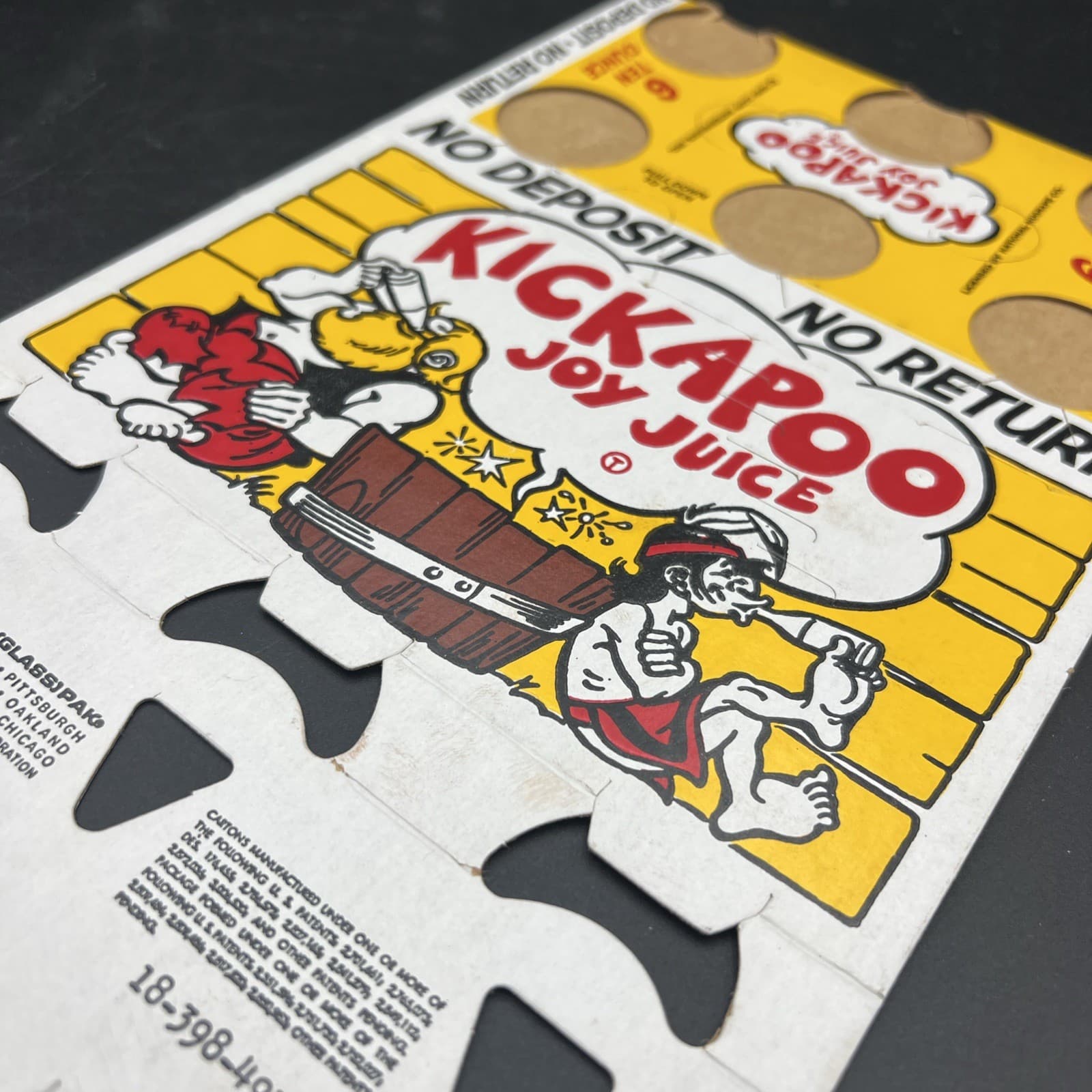 Kickapoo Joy Juice King-Size 10 Oz Acl Bottle Cardboard Carrier-B 6