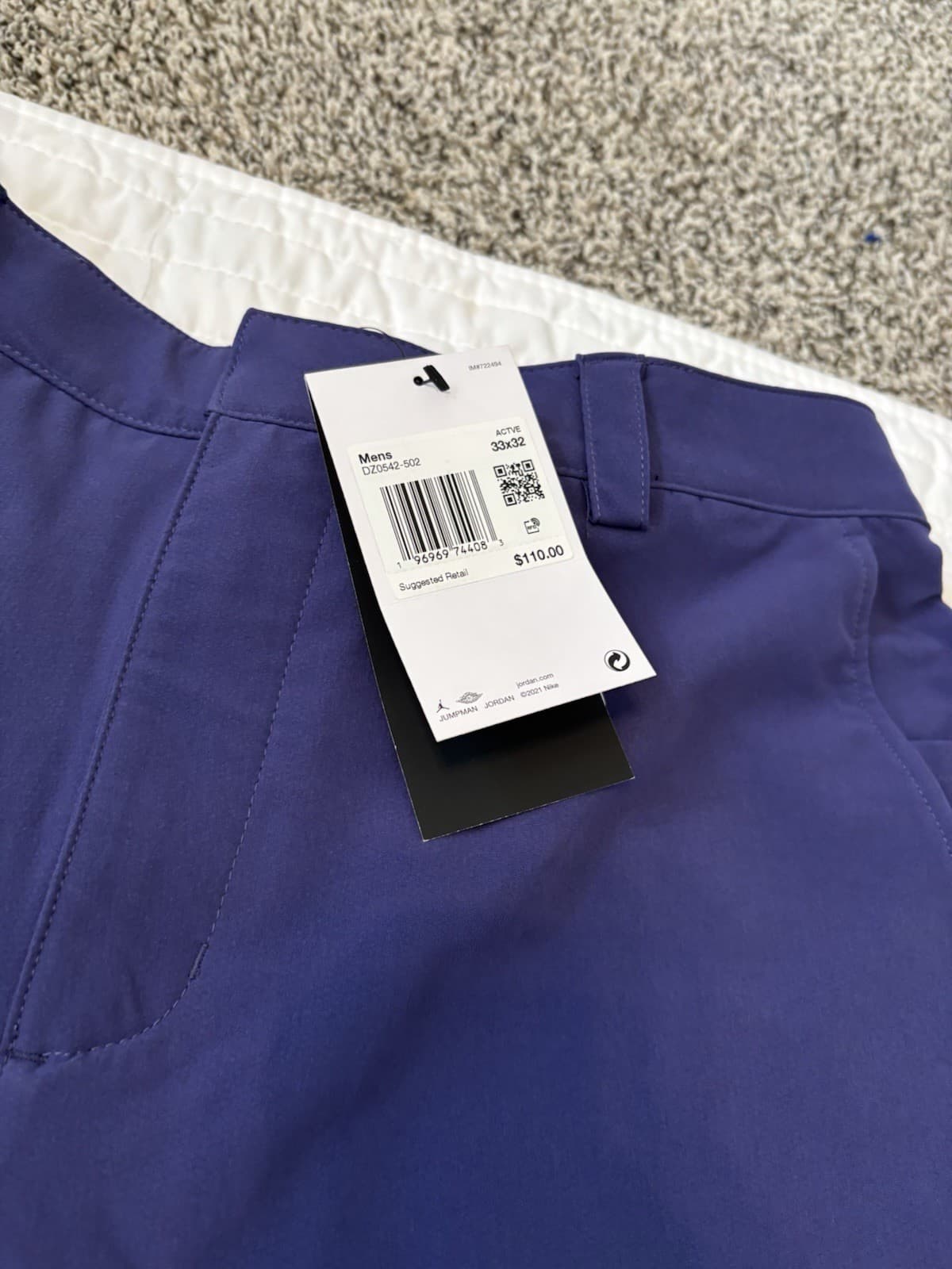 Nike Golf Air Jordan Golf Pants 33x32 Slim Repel Purple DZ0542-502 NWT $110 5