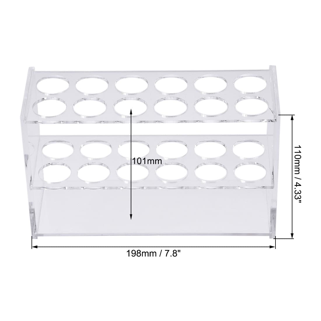 Acrylic Test Tube Holder Rack 2x6 Wells for 50ml Centrifuge Tubes Clear 2