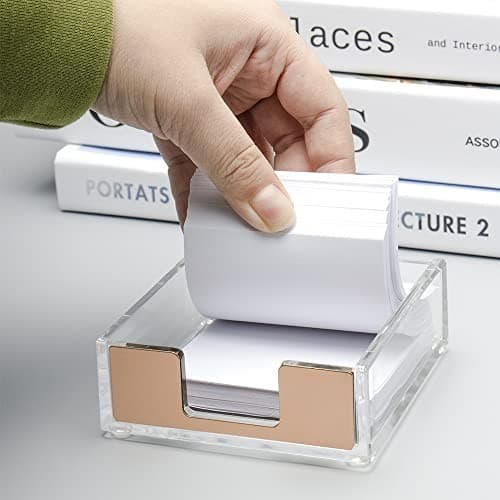  Gold Sticky Note Holder Clear Acrylic Post a Note Dispenser Cute Matt Gold 6