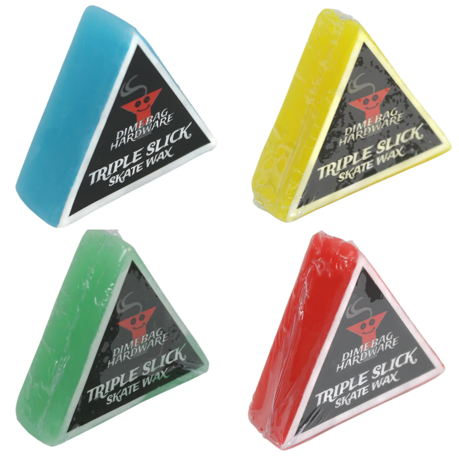 Triple Slick Skateboard Curb Wax 4 Pack of Scented Skate Wax Dime Bag Hardware