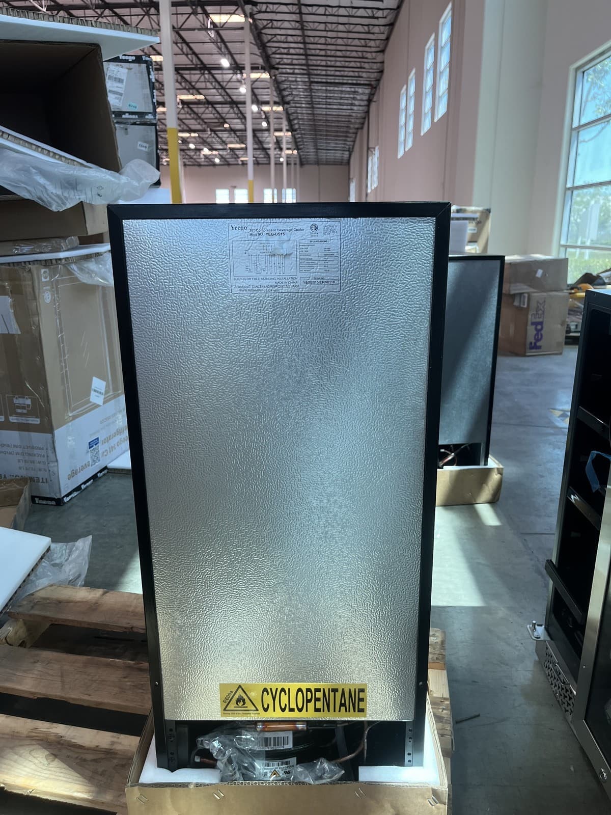 Yeego Beverage Cooler 15" Refrigerator 80 Cans Capacity Freestanding/Built-in 5