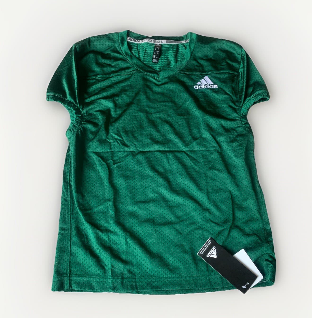 Adidas Football Practice Jersey Dark Green White Youth Kids Boys Size LARGE