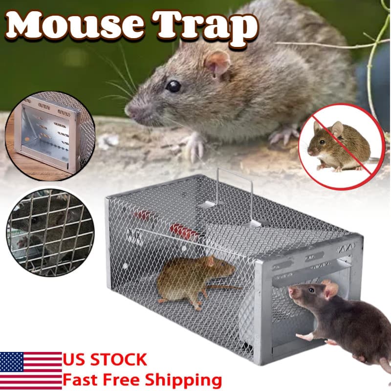 2 Pack Rat Trap Automatic Continuous Cycle Mouse Traps Easy to Set Up and Reuse 3