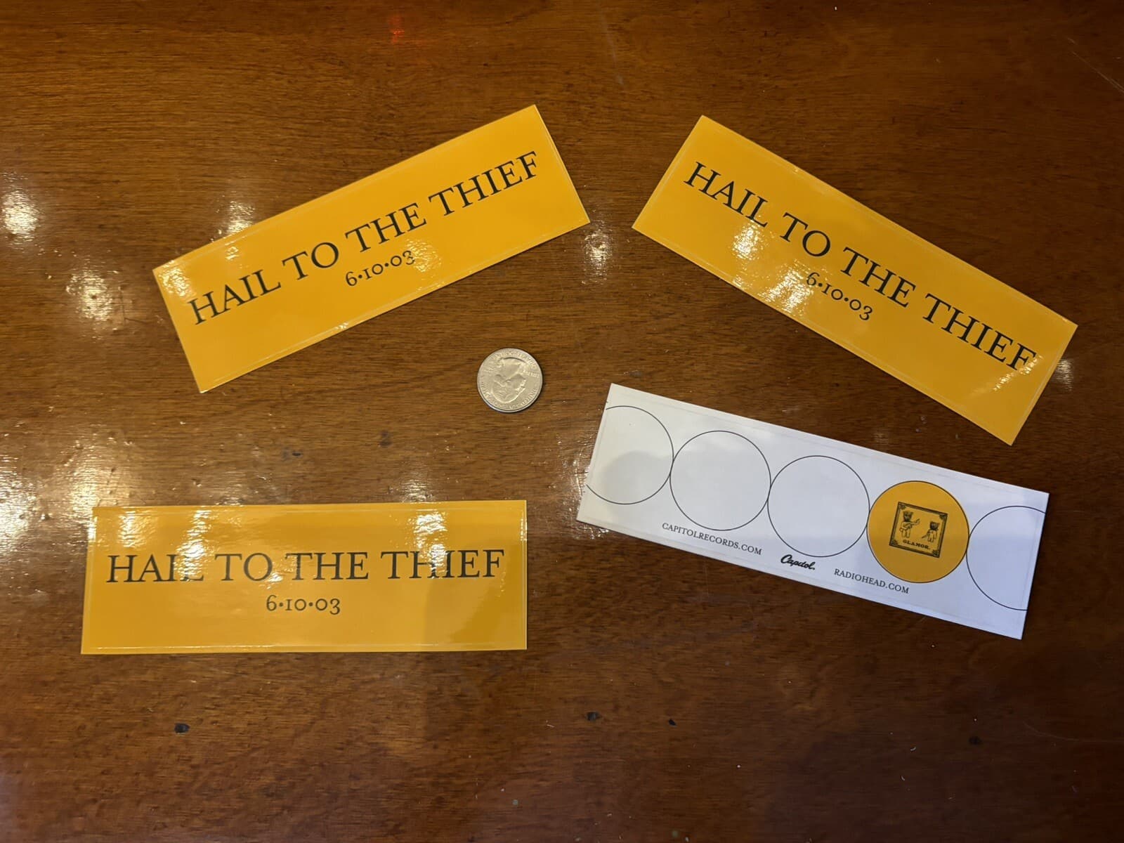 Radiohead Hail to The Thief/, Stickers ( Lot of 4 ) + Free flag sticker 2