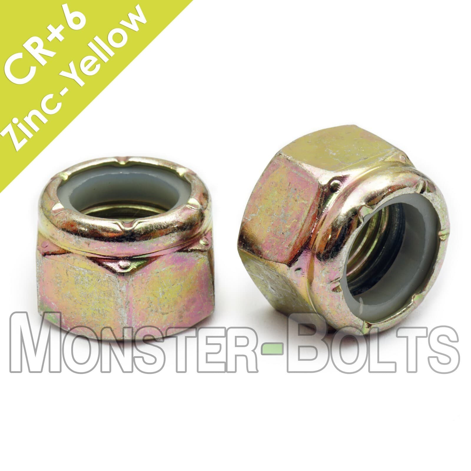 Nylon Insert Lock Nuts Zinc-Yellow Grade 8, 1/4-20 1/4-28 5/16-18 3/8-16 7/16-14