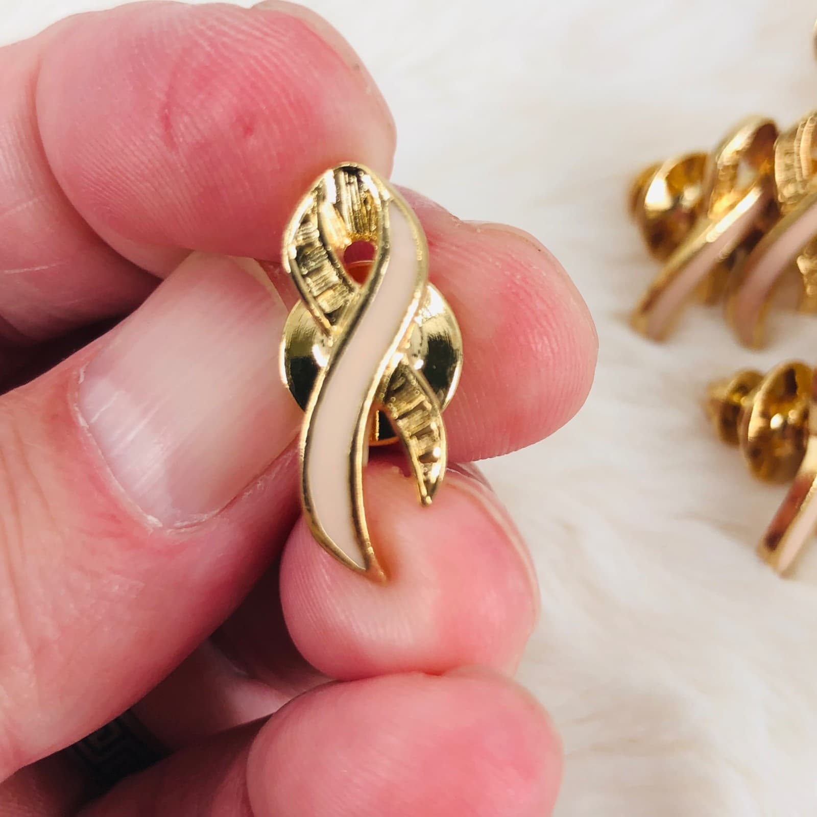 Small Avon Pink Ribbon Breast Cancer Awareness Month Lapel Pin Lot of 12 2