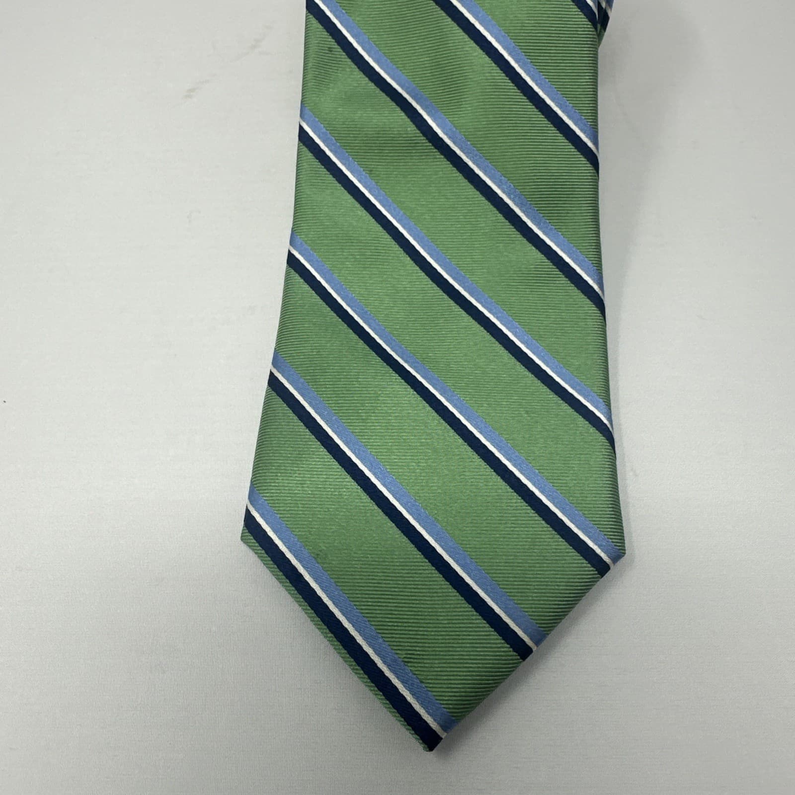 Tommy Hilfiger Repp Striped Tie Two Toned Green Blue Navy Men’s Necktie Silk