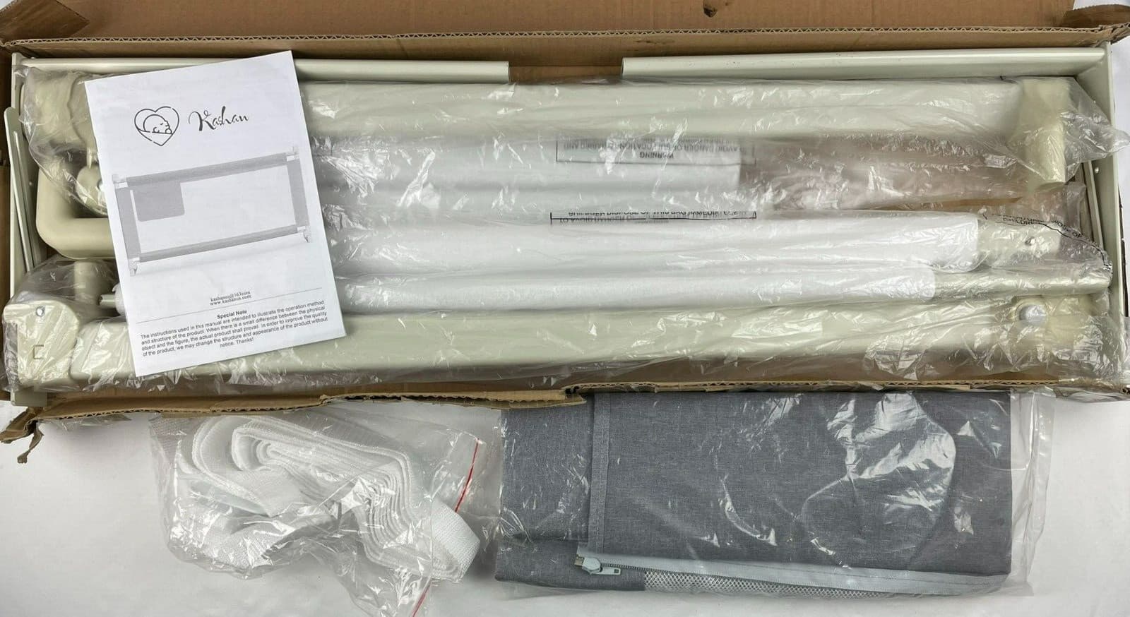 Kashan Bed Rail for Toddlers for Box Spring and Slats (47.2“×30”, Gray) 5