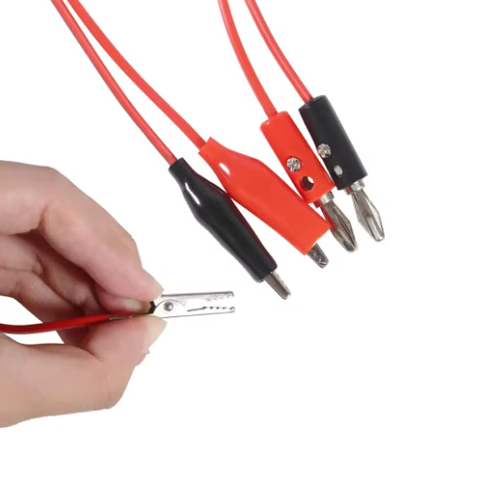 5PCS 3FT Banana Plug Probe Cable to Alligator Test Lead Clip Wire For Multimeter 6