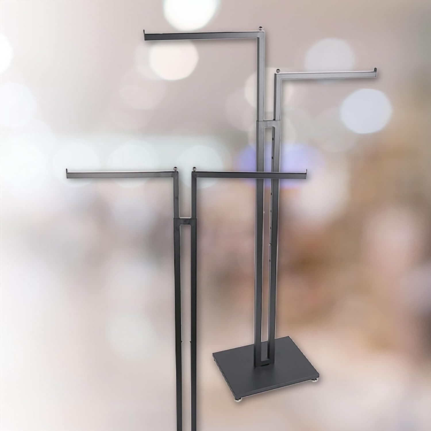 Clothes Rack Two Way 2 Straight Arms Clothing Retail Display Black 72" Metal 5