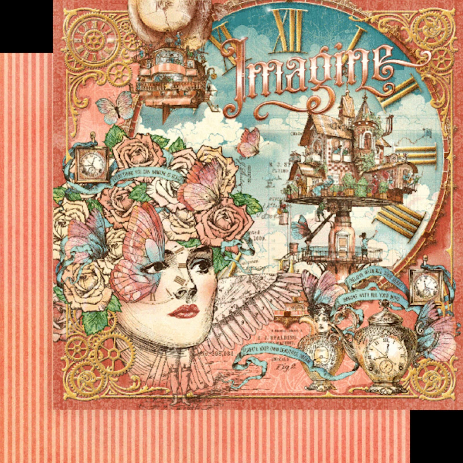 Graphic45 IMAGINE COLLECTOR'S EDITION 12x12 PACK scrapbooking PAPER + STICKERS 3