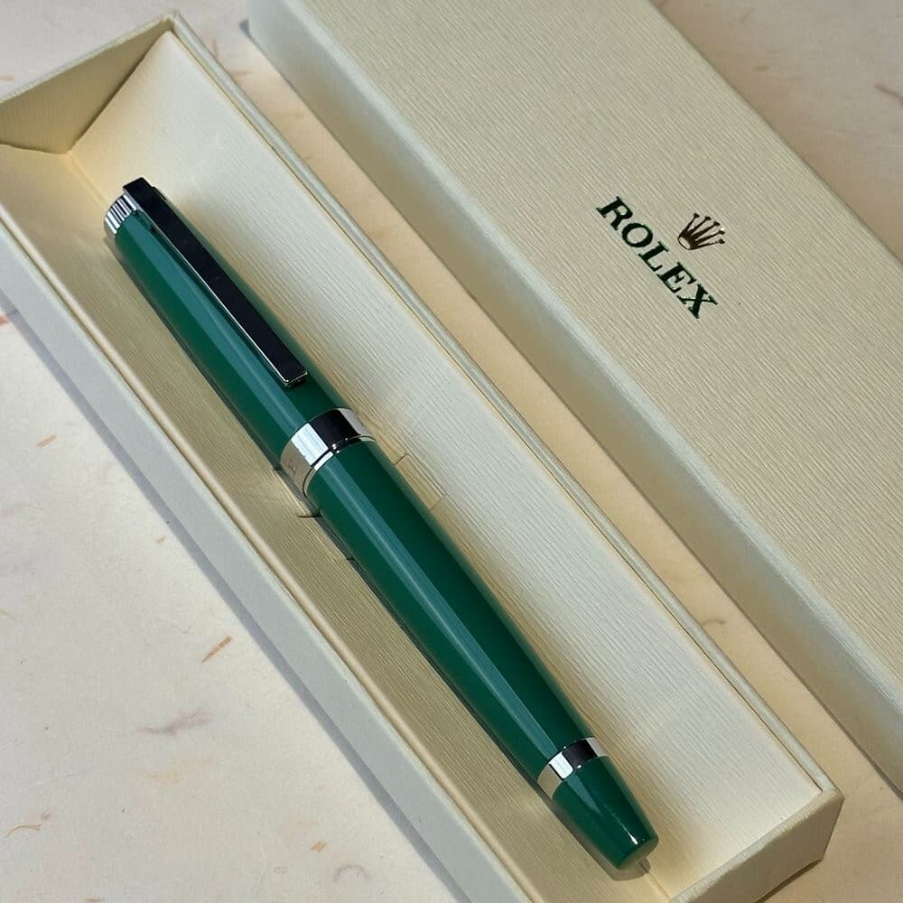 Rolex VIP Rollerball Pen NEW RARE Novelty Collectible Pen (Green/Silver) 6