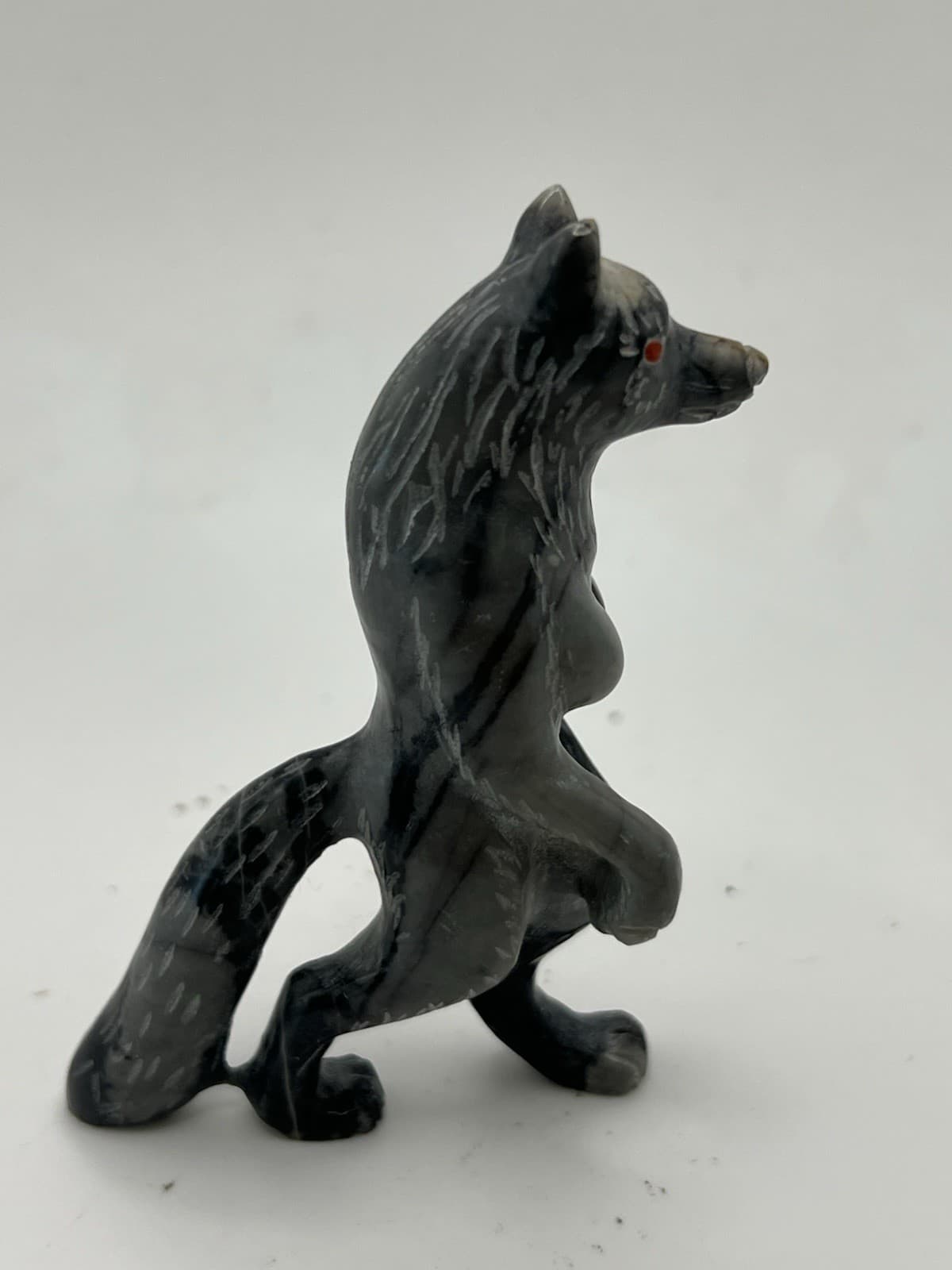 Zuni Wolf Woman Fetish by Cody Nastacio *NEW* Picasso Marble F5080 3