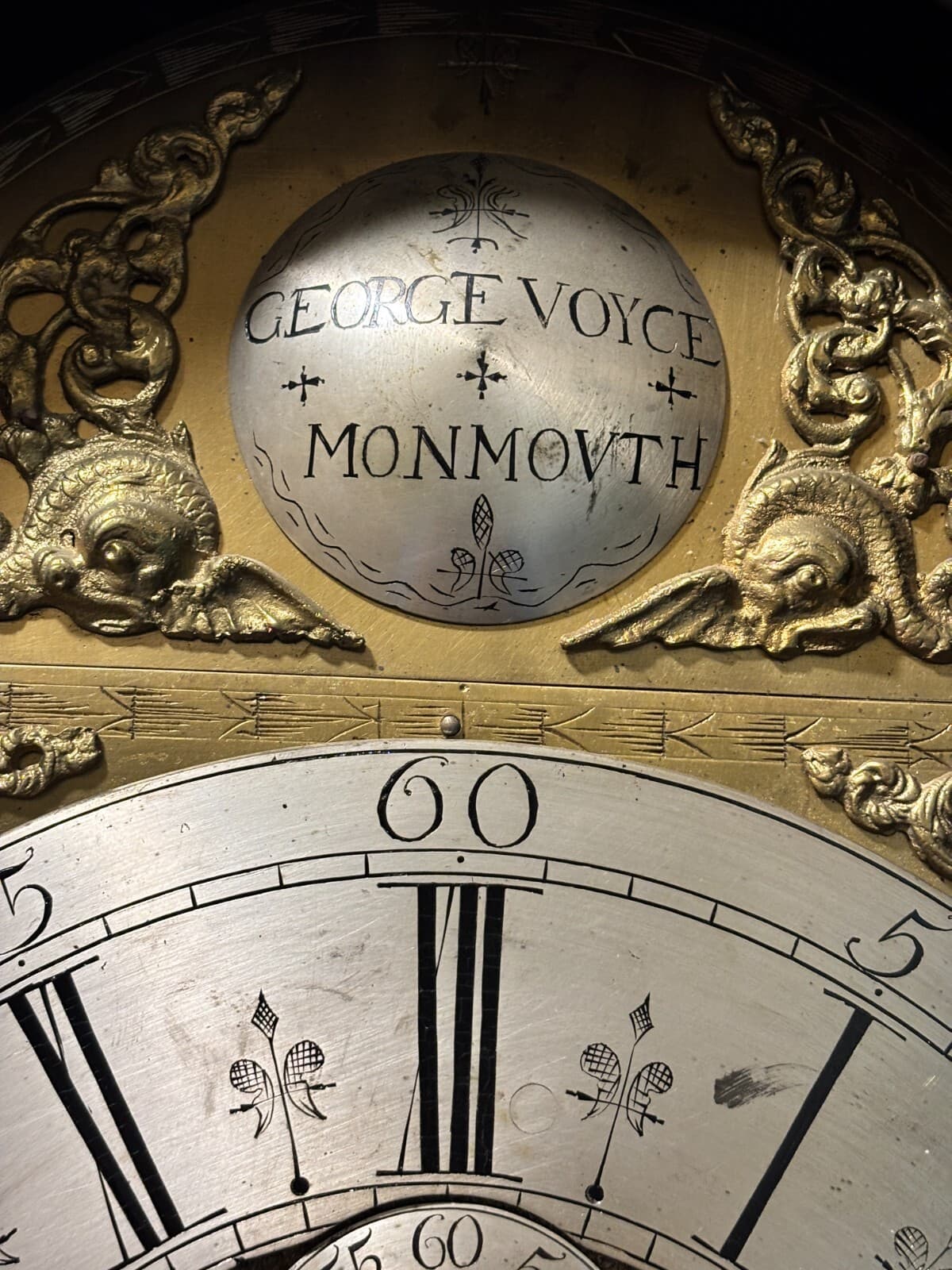 Tall Grandfather Clock George Voyce Monmouth Wales Antique 1700s Chinoiserie 5