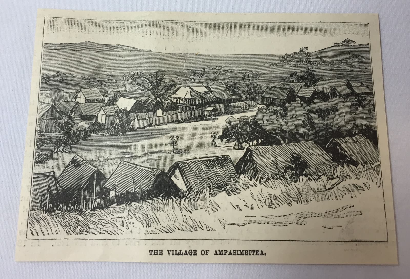 1885 magazine engraving ~ VILLAGE OF AMPASIMBITEA Madagascar