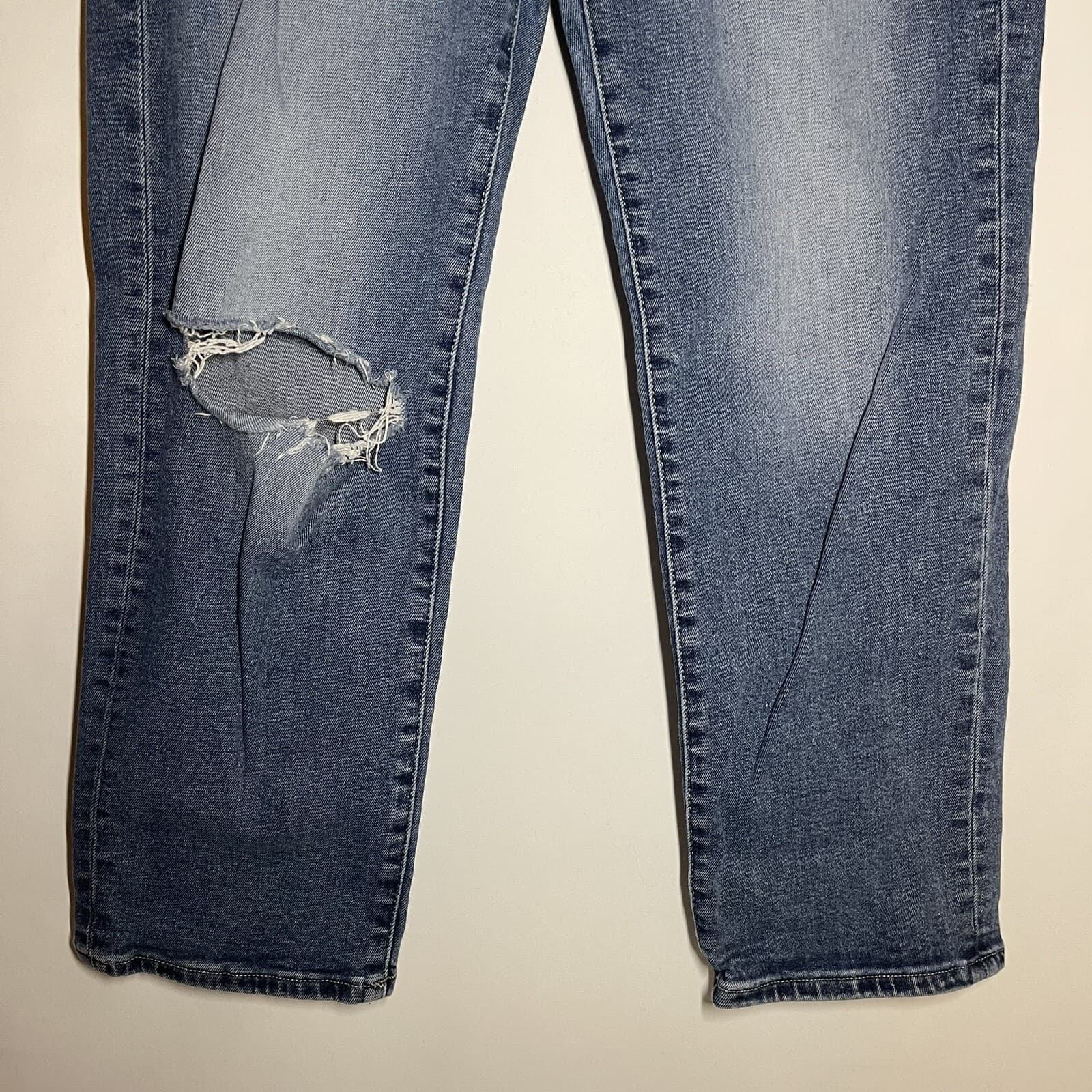 Lucky Brand Womens Size10/30 Ankle High Rise Stretch Ripped Blue Jeans Straight 3