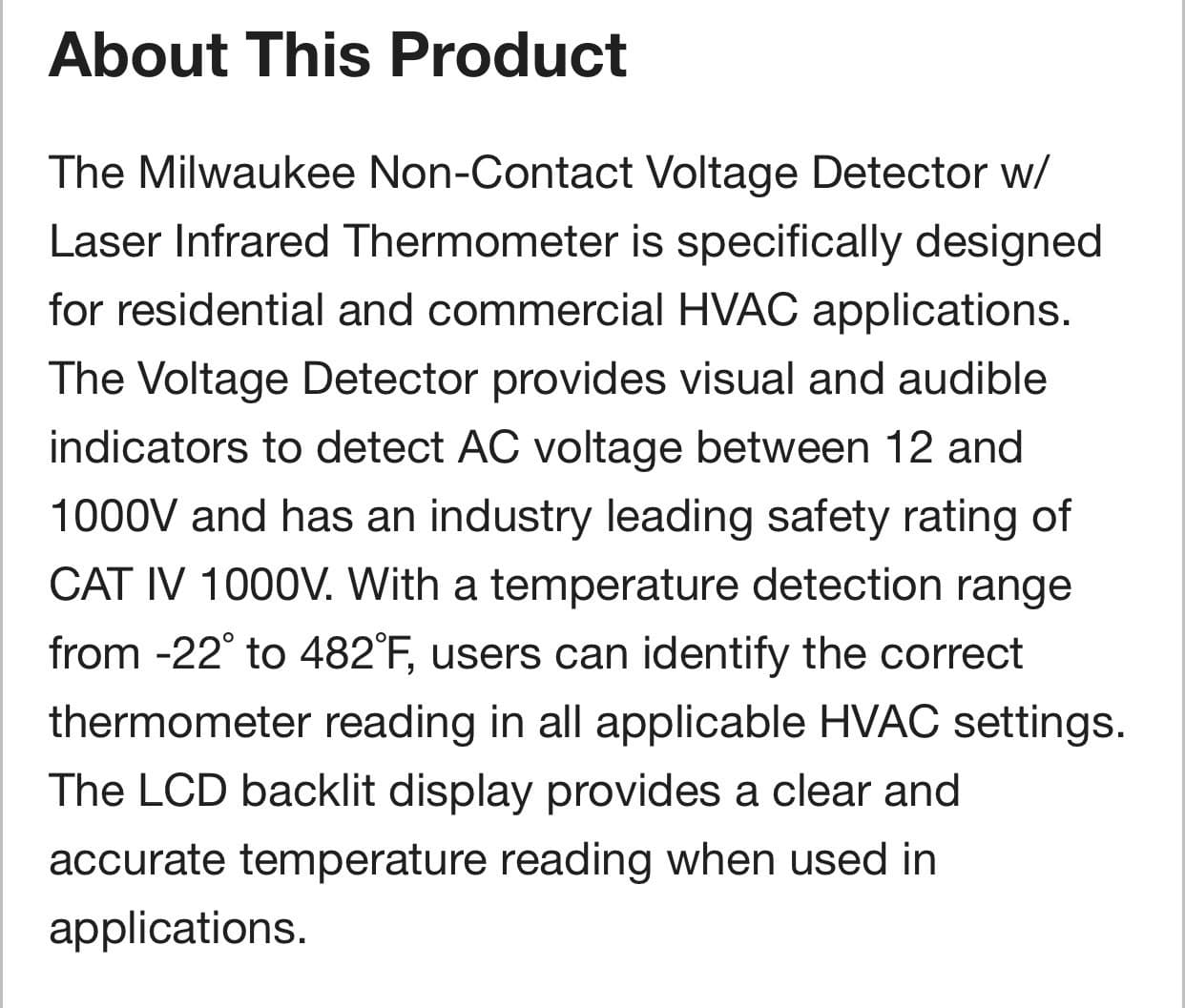 Milwaukee 2225-20 Non-Contact Voltage Detector with Infrared Laser Thermometer 6