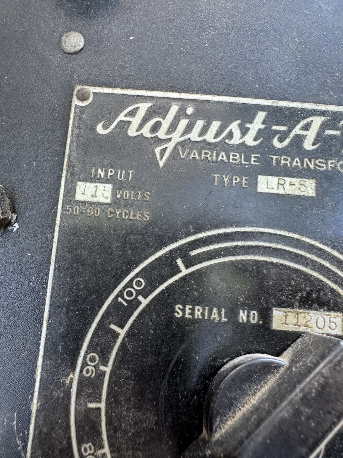 Standard Electric Adjust-A-Volt Variac Variable Transformer 115V input 0-160V  4