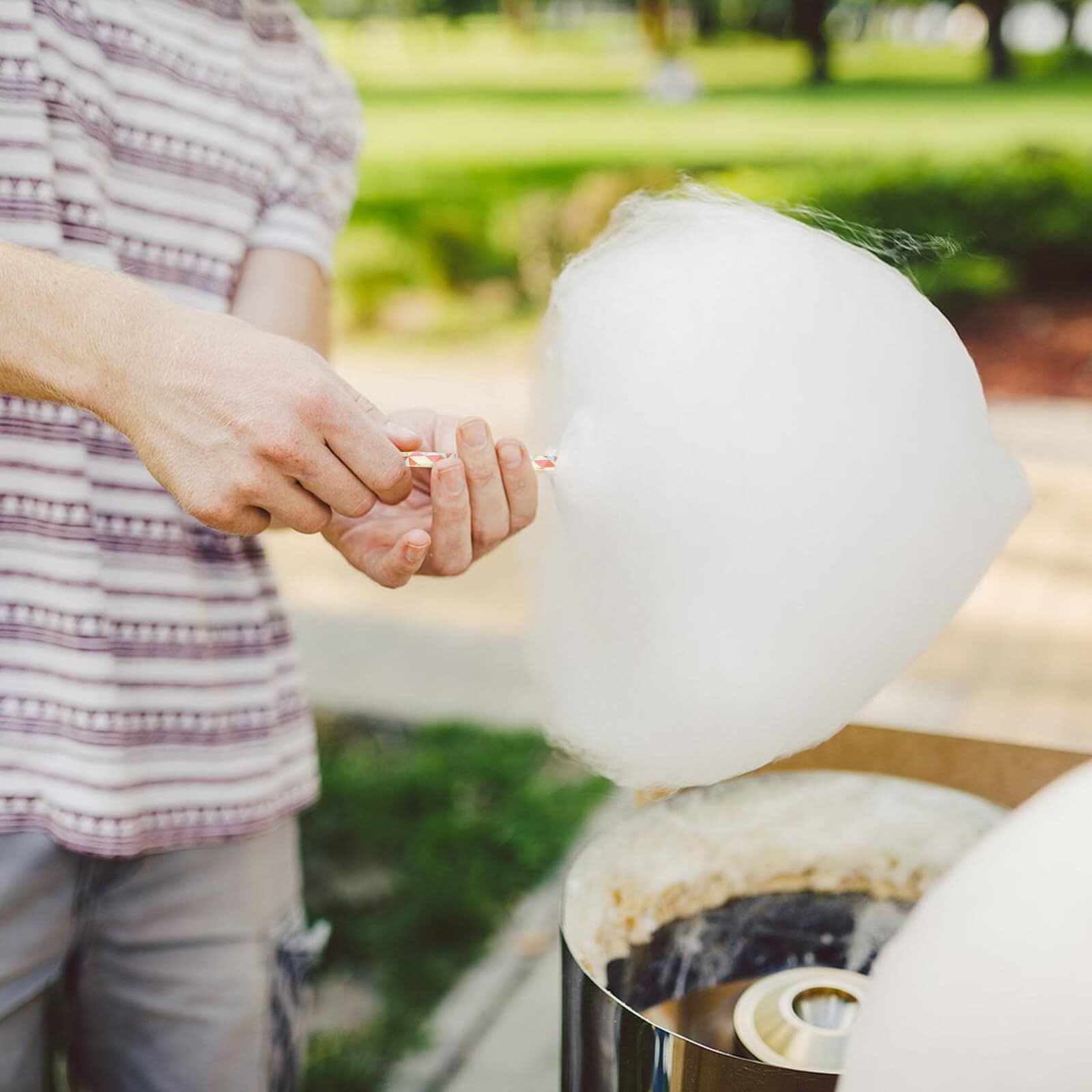 Palitos de algodón de azúcar de 13,77 pulgadas, pajitas de papel colores al azar 4