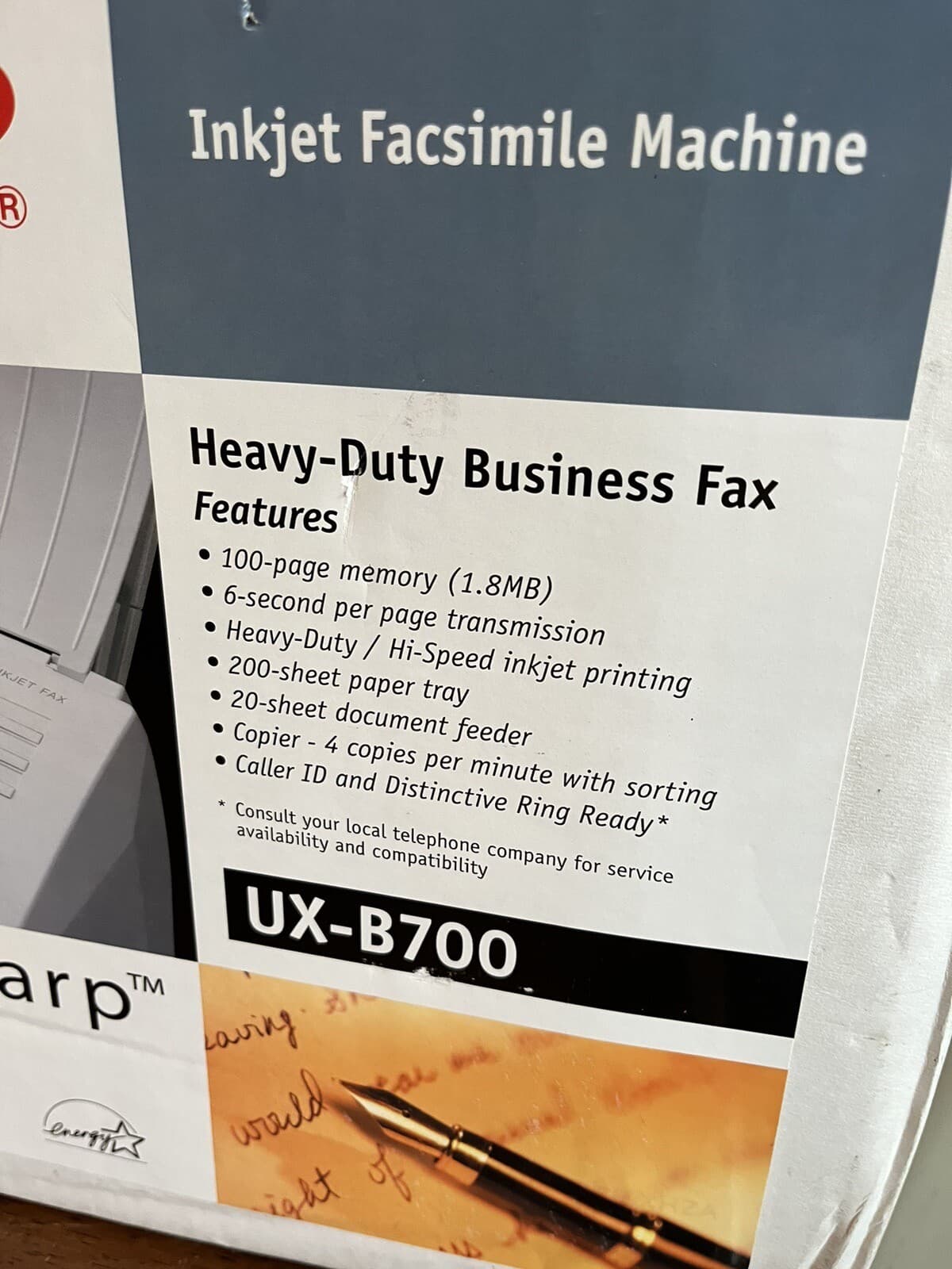 Sharp UX-B700 Large-Capacity Business Inkjet Fax Machine Facsimile Secure NEW 2