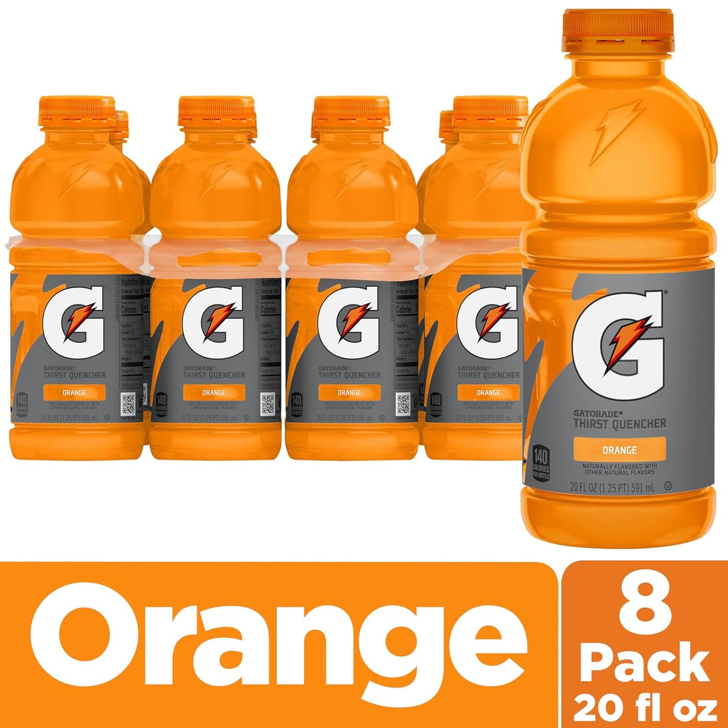 Gatorade Thirst Quencher, Orange, 20 Fl Oz Bottles, 8 Pack 2