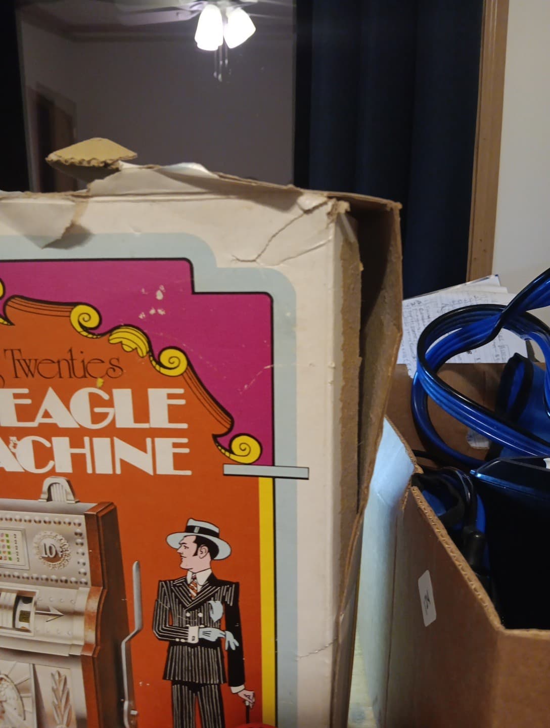 VTG 1977 Roaring Twenties Silver Eagle Slot Machine Bank Cleaned TESTED SEE DESC 6