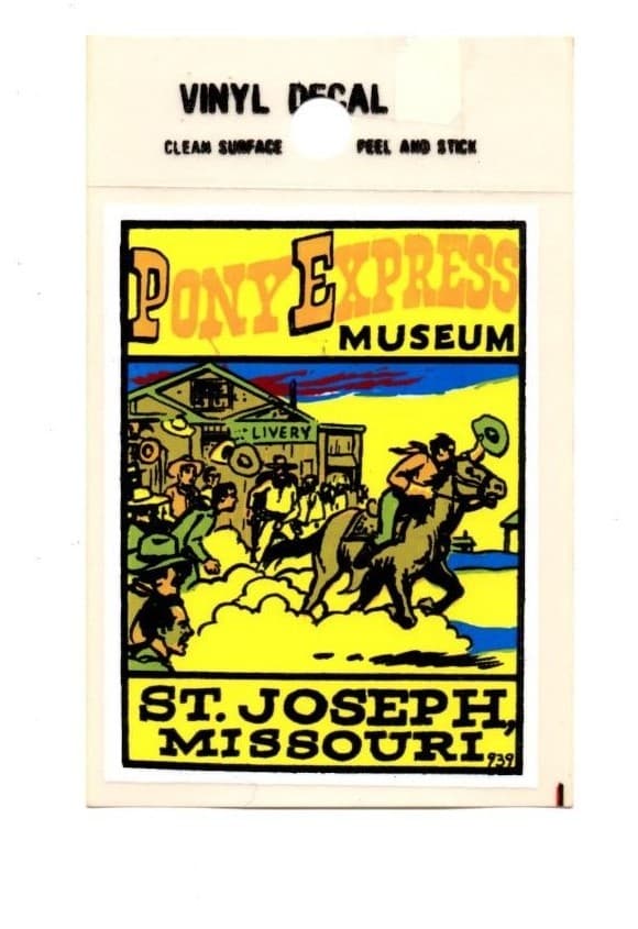 Lot of 12 Pony Express Museum Souvenir Luggage Decals Stickers - New - Free S&H