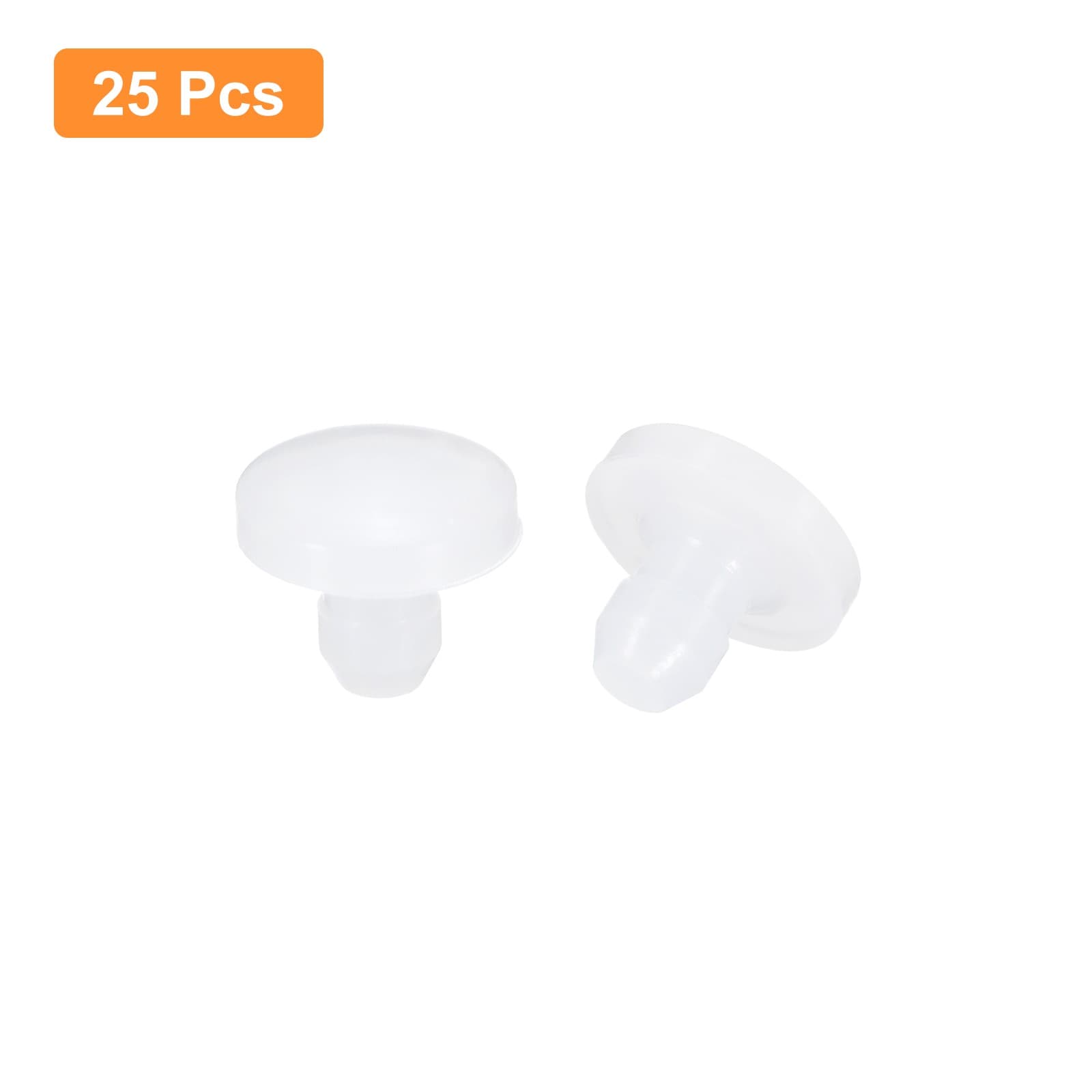 25Pack Silicone Plugs Rubber Round Hole Plugs for 2.5-3mm Hole Translucent 3
