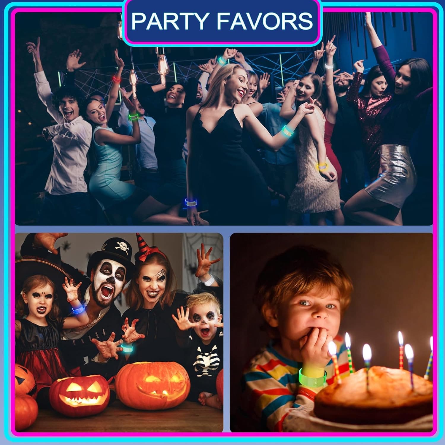 Led Light Up Bracelets with Clasp, Glow in the Dark Party Supplies Neon Rave ... 2