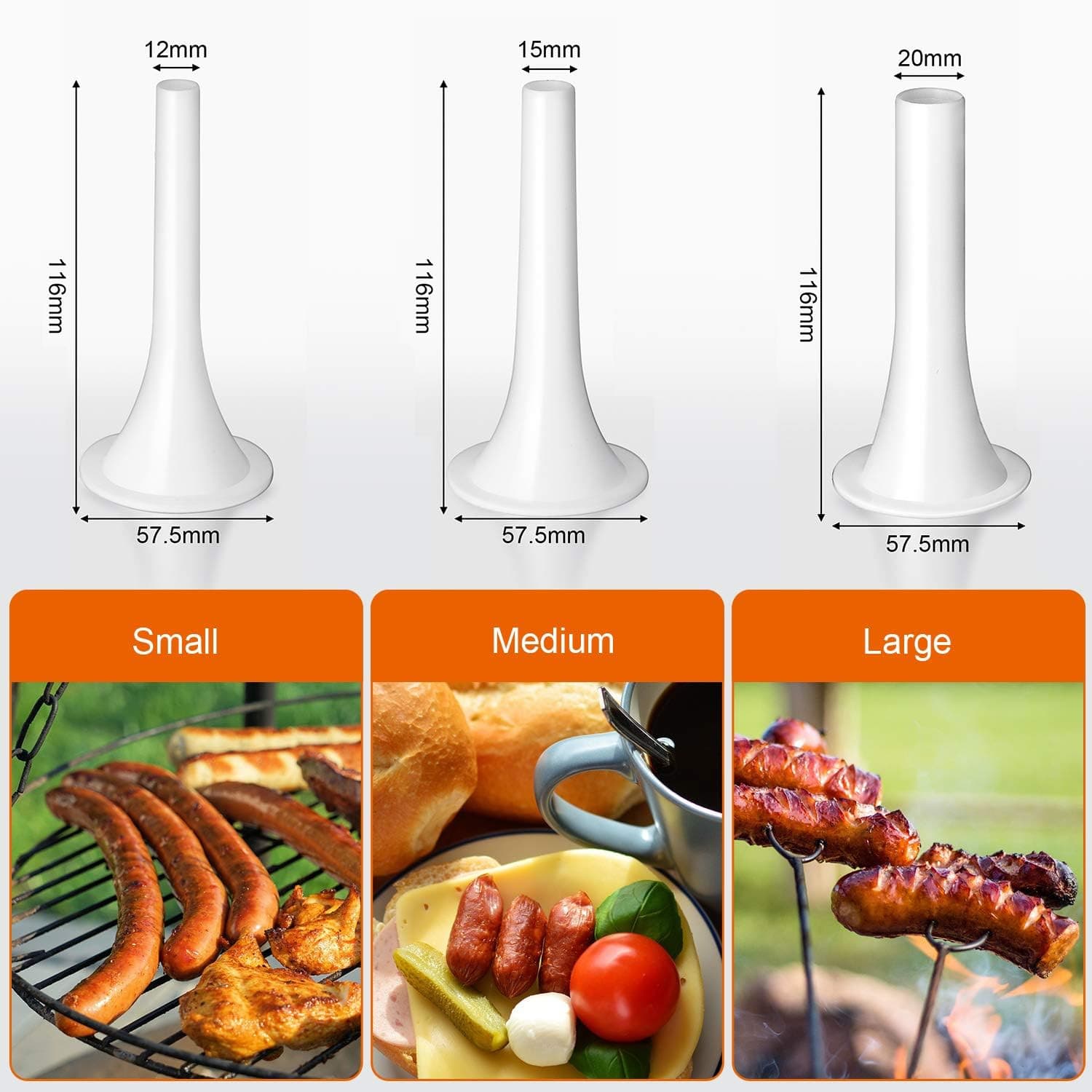 Sausage Stuffer Manual Maker Plastic Meat Filler Funnel Tubes Filling Tool for H 6